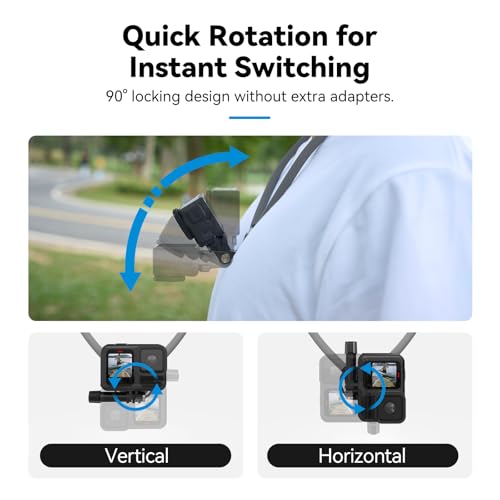 TELESIN Action Camera Neck Mount SE 2.0 with Chest Strap, Gray - style: Neck Mount Se 2.0 Gray