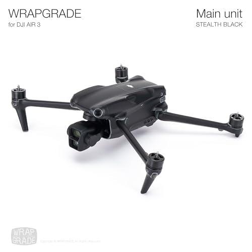 WRAPGRADE Skin Stickers Compatible with DJI Air 3 | Full Wrap (Stealth Black) - color: Stealth Black