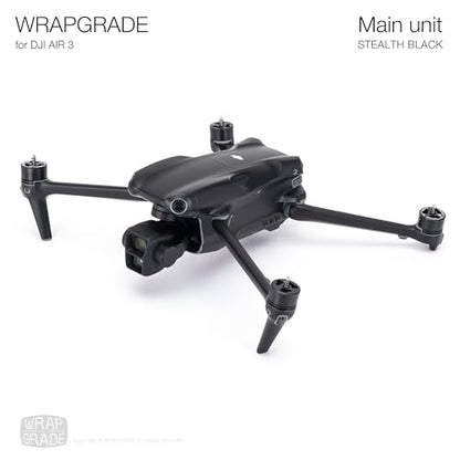 WRAPGRADE Skin Stickers Compatible with DJI Air 3 | Full Wrap (Stealth Black) - color: Stealth Black
