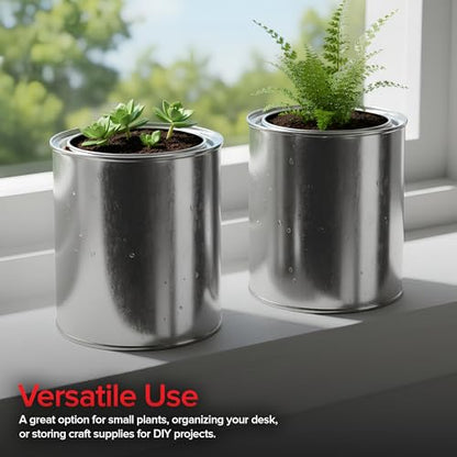 Stock Your Home 1 Quart Unlined Metal Paint Cans with Lids (4 Pack), Empty Quart Paint Cans for Storage, Mixing, Touch Ups and Crafts - Made in USA, Metal Buckets with Friction Fit Lids - size: 4 Pack