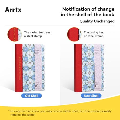 Arrtx Watercolor Sketchbook, 8.27x5.79 Hot Press - size: 8.27x5.79''