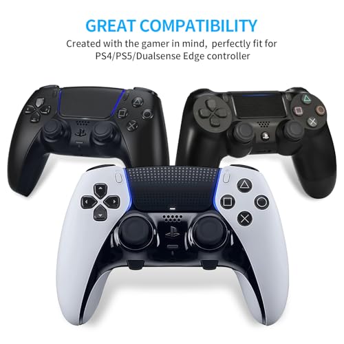 10 Pcs Joystick Replacement Grip Caps for PS4 PS5 Controller - Same Pattern Like Original - Non-Slip Thumbstick Thumb Stick Accessories Parts for Dualshock 4, Dual Sense, Dualsense Edge