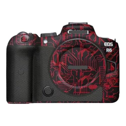Camera R6 Skin for Canon EOS R6 EOSR6 Anti-Scratch Vinyl Wrap Cartoon Film Body Protector Coat Photography Accessories Sticker (Circuit Red) - color: Circuit Red