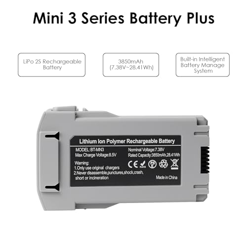 KUWATA Replacement for DJI Intelligent Flight Battery Plus, Compatible with DJI Mini 4 Pro & Mini 3 Pro & Mini 3, 3850mAh, Extended Battery, Supports PD-30W Fast Charging - size: Battery × 1