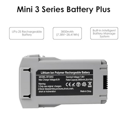 KUWATA Replacement for DJI Intelligent Flight Battery Plus, Compatible with DJI Mini 4 Pro & Mini 3 Pro & Mini 3, 3850mAh, Extended Battery, Supports PD-30W Fast Charging - size: Battery × 1