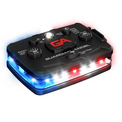 Guardian Angel Elite Safety Light - Red/Blue/White Front & Red/Blue Rear - color: Elite Blue/Red, size: 1-Pack