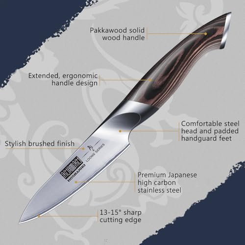 HOSHANHO 3.75 inch Paring Knife, Ultra Sharp Japanese Kitchen Fruit Knife - size: 3.7"