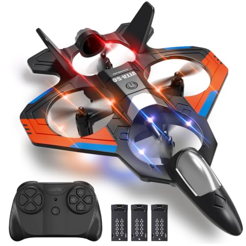 4DRC RC Airplanes Remote Control Airplanes with 3 Batteries, Foam RC Planes for Kids Adults Beginners 8-12 12-16, Remote Control Helicopter Fighter Jet Drones for Kids Adults, 360° Flip - color: Orange-3batteries