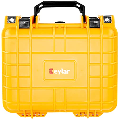 Eylar Small 10.62" Gear, Equipment, Hard Camera Case Waterproof with Foam TSA Standards (Yellow) - color: Yellow