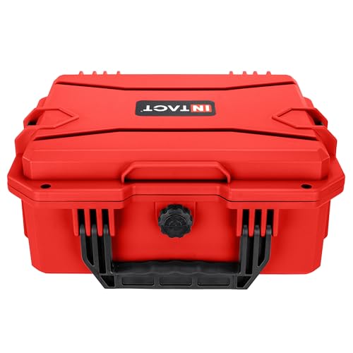 Eylar 13.8" Intact Series Compact Hard Camera Case, Lightweight and Durable Stacker Design with Foam - color: Red