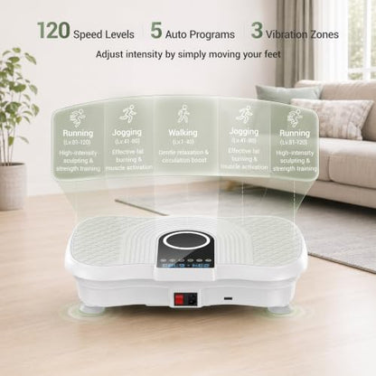 Vibration Plate Exercise Machine Vibrating Shaking Shaker Platform Board - color: Pure white