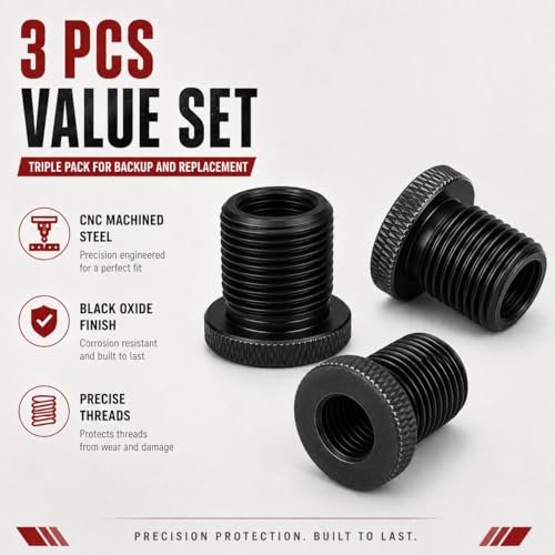 3Pack 1/2x28 to 3/4x16 Thread Protector and Washers, Steel Black - color: Black Thread Protector (1/2x28 to 3/4x16)