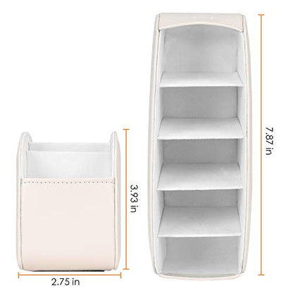 SITHON Remote Control Holder with 5 Compartments - color: Beige, size: Small