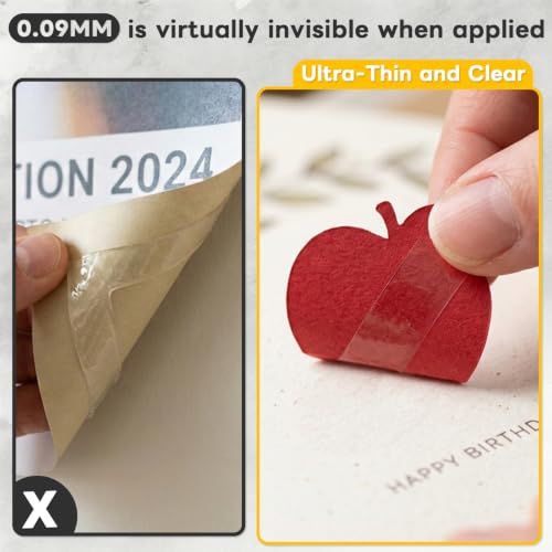 YINTTIAN Ultra-Thin PET Double Sided Tape for Crafts, 1 Inch x 49.2 Feet