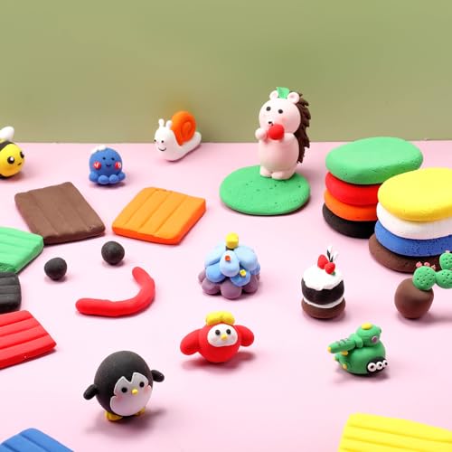 Winnerwhy 144 Pcs Total 76oz Air Dry Clay Soft Non-Toxic, Multicolor - color: Multicolor