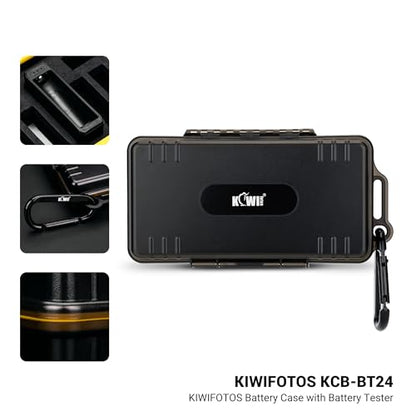 KIWIFOTOS 24 Slots AA AAA Battery Case Holder with Battery Tester - color: 24 Slots AA AAA Battery Case