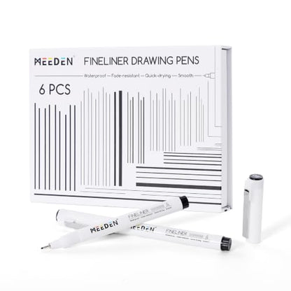 MEEDEN Micro Fineliner Drawing Pens: 0.8mm Needle Nib, 6 Pack, Black Ink - style: 0.8mm Needle Nib