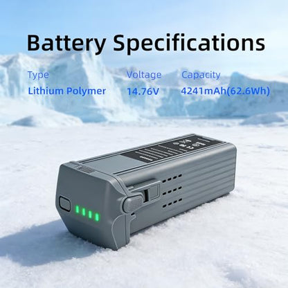 2 Pack Air 3、Air 3S Intelligent Flight Battery (4241mAh,14.76V) Max Flight time 45 Minutes Replacement Battery for DJI Air 3/3S Drone
