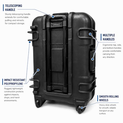 DCB Cases - Element 7895F Waterproof Hard Case with Foam Insert - IP67 Dustproof | Impact Resistant | Wheeled Protective Equipment Case | Pressure Valve | Lockable