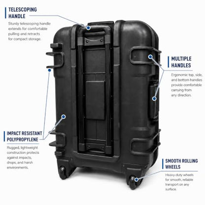 DCB Cases - Element 7895F Waterproof Hard Case with Foam Insert - IP67 Dustproof | Impact Resistant | Wheeled Protective Equipment Case | Pressure Valve | Lockable