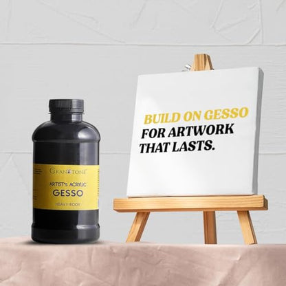 GRANOTONE Black Acrylic Gesso Primer Matte Finish 6.76 fl oz 200 ml