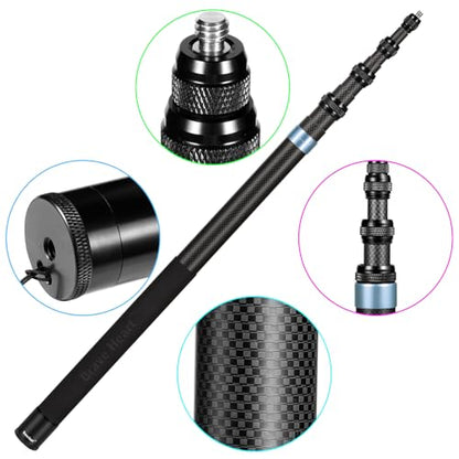 3m Invisible Carbon Fiber Selfie Stick for Insta360 X5/X4(Blue) - color: Blue