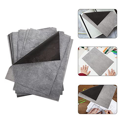 Beatifufu A4 Carbon Transfer Paper Sheets One-Side Graphite Copy Paper for Tracing Drawing Writing Pattern Transfer DIY Crafts Art Design and Imprinting