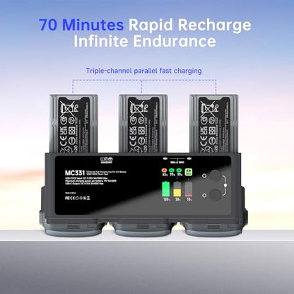 LIMETA Air 3s Smart Battery Charging Hub, 200W USB-C Fast Charging for DJI Air 3 Series Intelligent Flight Batteries Plus Three-Channel Parallel with Discharge Storage Function LED Lighting - size: Air 3s