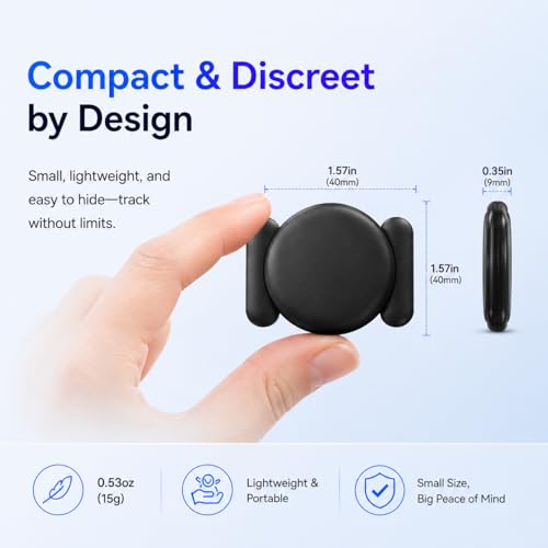 Mini Magnetic GPS Tracker for Vehicles IP65 Waterproof Real-Time Hidden Tracking Device Compatible with Android Only, Anti-Theft Car Tracker for Truck, Motorcycle, Assets（Android Only）