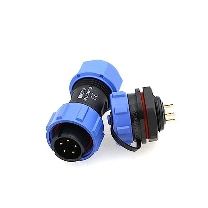 WEIPU SP17 5-Pin IP67 Waterproof Aviation Circular Connector, 5A Panel Mount Male Plug & Female Socket, RV Electrical Cable Connection Plug Socket - color: Panel Mount--Plug(male)&Socket(female), size: 5 Pin 5A