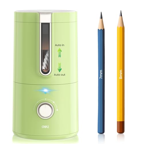 deli Electric Pencil Sharpener, Fully Automatic Pencil Sharpener - color: Green