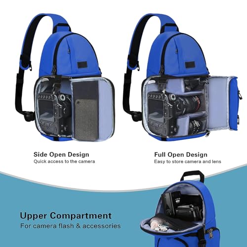 MOSISO Camera Sling Bag, Photography Shoulder Bag Compact Camera Backpack - color: Royal Blue