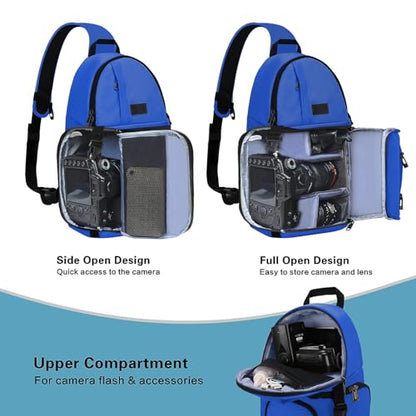 MOSISO Camera Sling Bag, Photography Shoulder Bag Compact Camera Backpack - color: Royal Blue