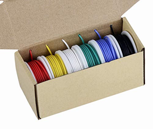 TUOFENG 26awg Flexible Silicone Wire, 26 Gauge Tinned Copper - size: 26 AWG Stranded 6 Colors 33 ft