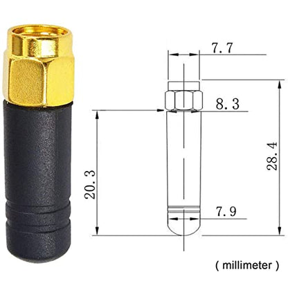 2.4GHz Mini WiFi Antenna,Bluetooth RP SMA Male Omni Thumb Antennas,2 Pack - size: RP SMA Male - Hole in center
