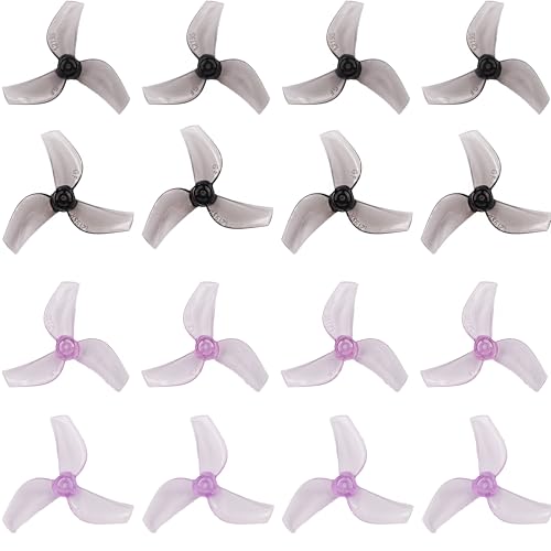 Gemfan 1219S 3-Blade Propellers 1.0mm Shaft for Air65 FPV Quad(Gray+Purple) - color: Gray+purple