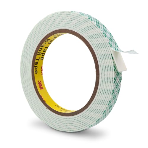 3M Double Sided Foam Tape 0.5" x 10Ft, 1 Pack, White - size: 0.5" x 10Ft