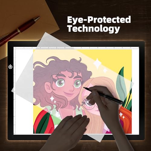 KIVOTAC A3 Tracing Light up Box,LED Light Pad Ultra-Thin USB Powered Brightness Dimmable LED Tracing Board for Drawing, Weeding Vinyl, Diamond Art, Sketching and Animation - size: A3 USB Powered