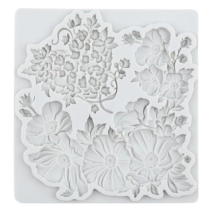 Flower Polymer Clay Molds Daisy Flower Heart Silicone Mold - color: Style K