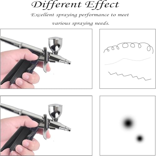 High Pressure Airbrush Kit, Rechargeable Cordless - color: Black
