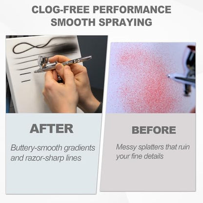 Podoy Airbrush Cleaning Kit, Glass Cleaning Pot with Holder Brushes Needles