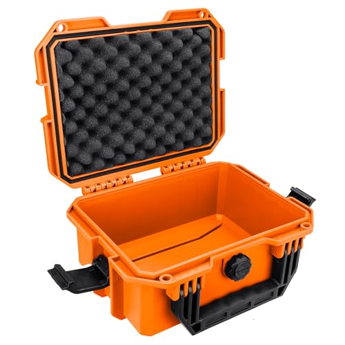 Eylar 11.8" Intact Series Compact Hard Camera Case, Lightweight and Durable Stacker Design with Foam (Orange) - color: Orange