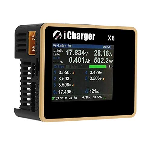 BuddyRC iCharger X6 800W 30A DC LCD Screen Smart Battery Balance Charger Discharger