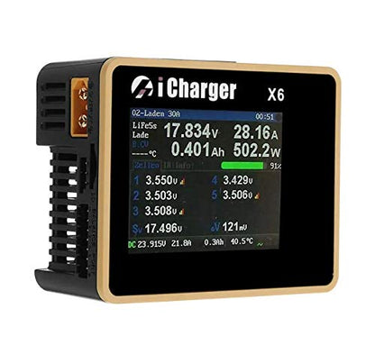 BuddyRC iCharger X6 800W 30A DC LCD Screen Smart Battery Balance Charger Discharger