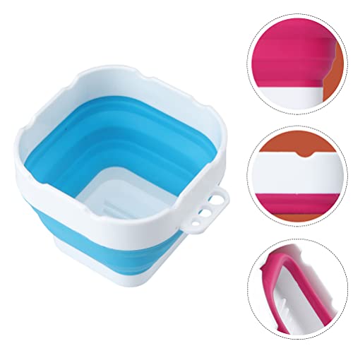 Wakauto Collapsible Paint Brush Washer Cup - Silicone Foldable Brush Cleaner & Holder for Watercolor, Acrylic, Oil Painting, Portable Water Bucket with Non-Slip Grip - color: blue