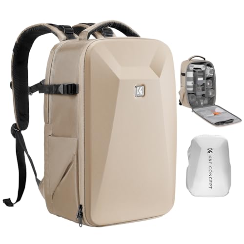 K&F CONCEPT Camera Backpack,Hardshell Photography DSLR Camera Bag - color: Khaki