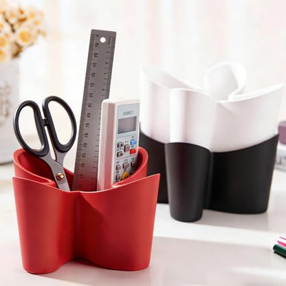 Flower Shape Remote Control Holder Modern,Desk Organizer Storage Container - color: White