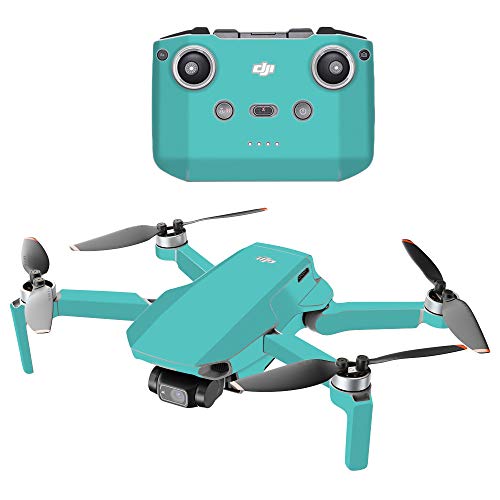 MightySkins Compatible with DJI Mini 2 Portable Drone - Solid Turquoise | Protective, Durable, and Unique Vinyl Decal wrap Cover | Easy to Apply, Remove, and Change Styles | Made in The USA - color: Solid Turquoise