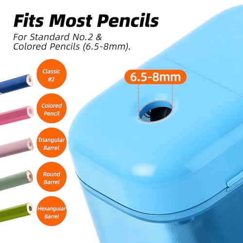 Deli Electric Pencil Sharpener, Battery Operated Portable Pencil Sharpener - color: Blue