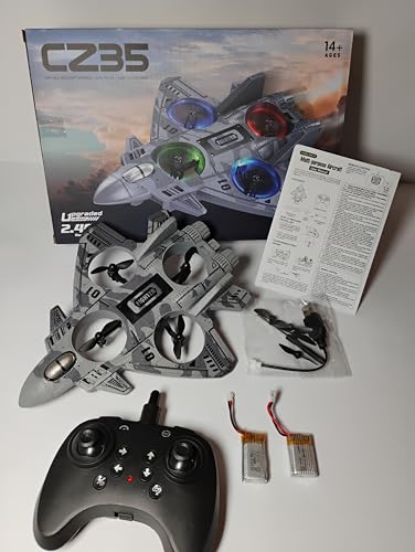 RC Plane Jet Aircraft,Drone, Stunt w/360 FLIP Remote Control, Advanced Fighter Jet Design, 2 Rechargeable Batteries Included, LED Lights, Precise Control, Easy Flight, EPP Fall Resistant, 2.4 GHz
